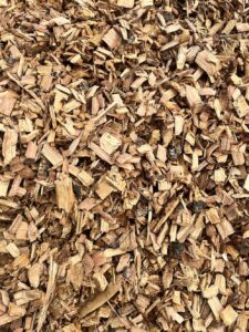 Wood chips being used as mulch