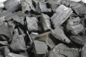 Pile of biochar
