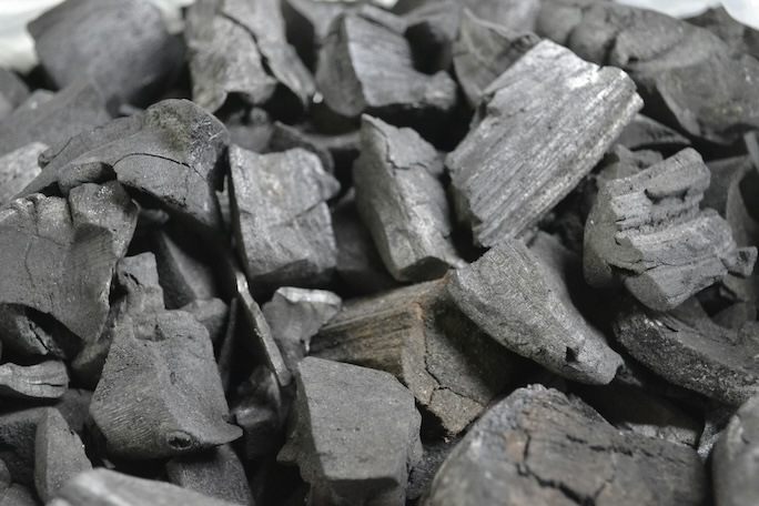 Pile of biochar