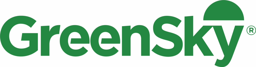 GreenSky wordmark colored in green
