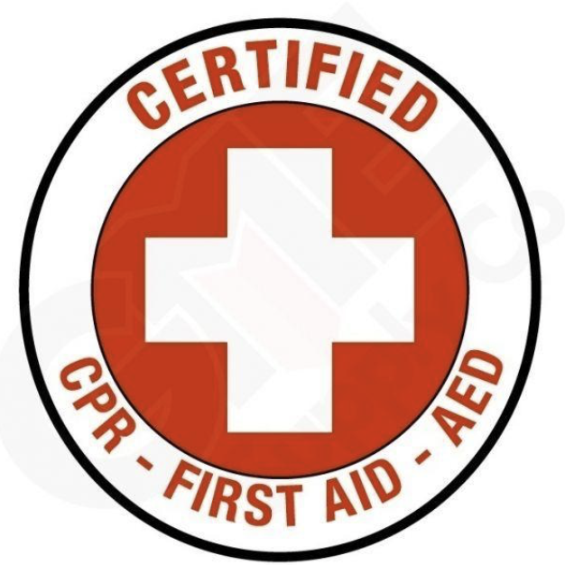 Certified CPR, First Aid, and AED graphic